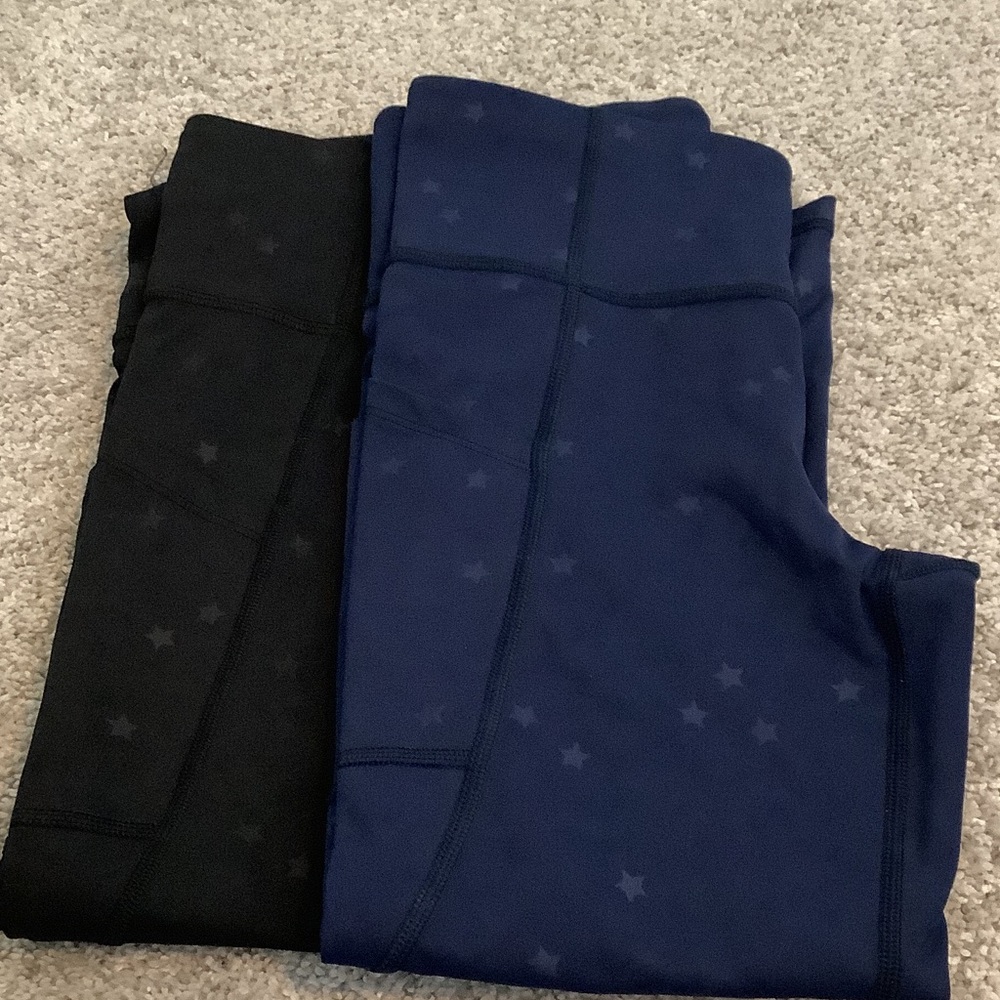 Gap Patterned Leggings - Black and Blue. Womens